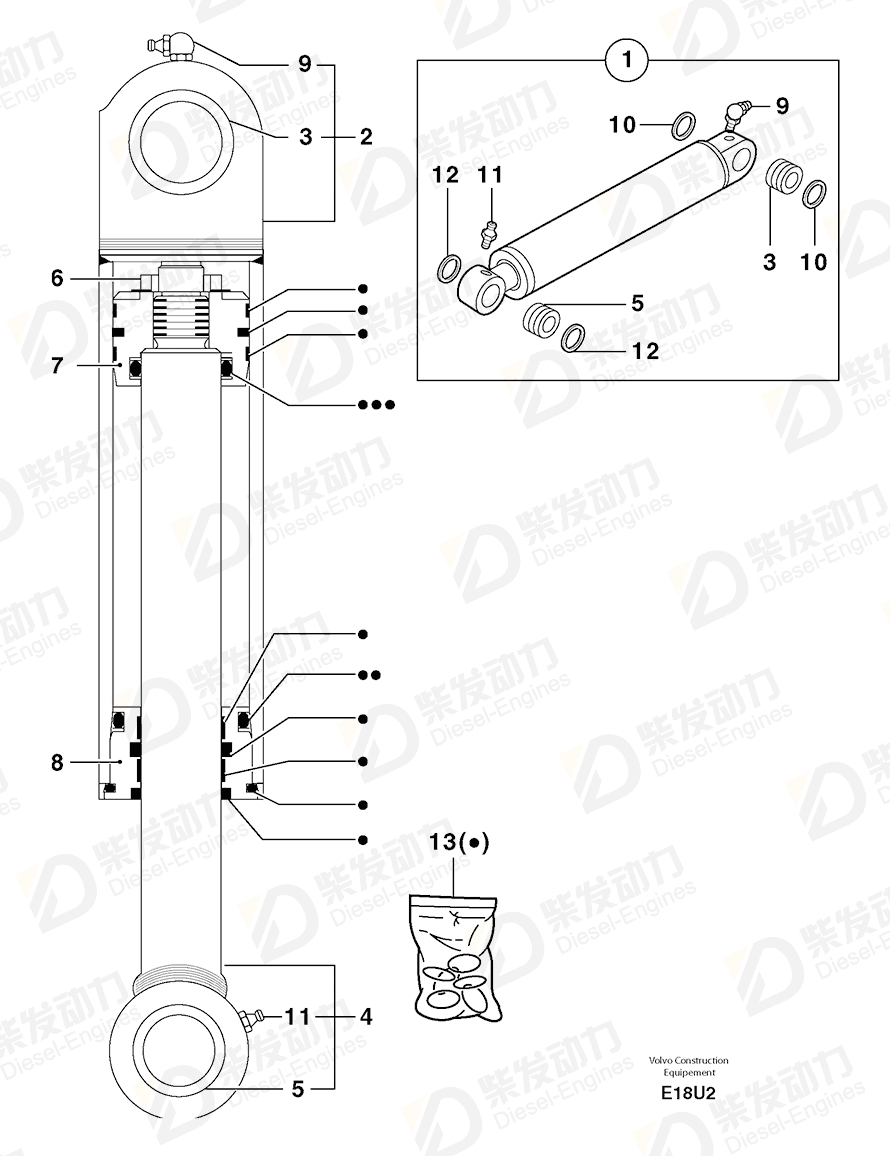 VOLVO Sealing Kit 5960092 Drawing