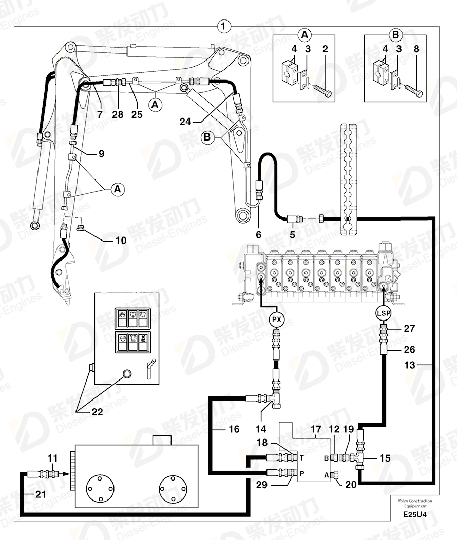 VOLVO Hose 4192470 Drawing