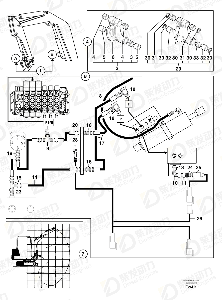 VOLVO Hose 4192514 Drawing