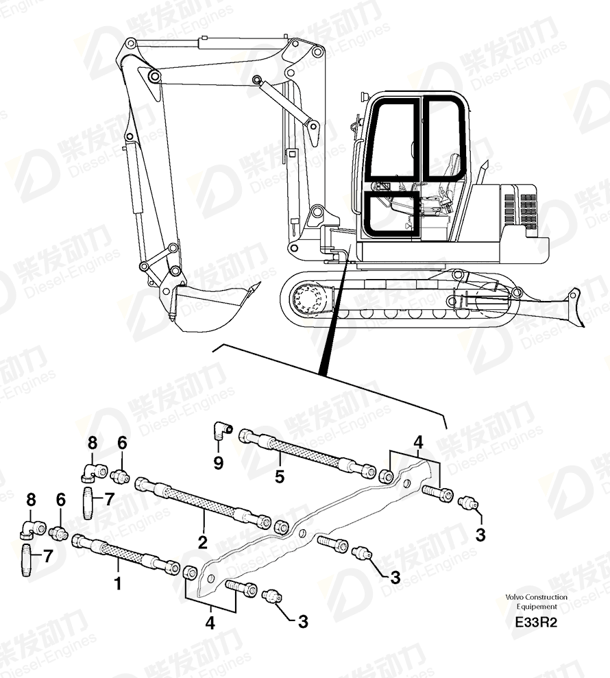 VOLVO Lubr. nipple kit 5580007/50 Drawing VOLVO Lubr. nipple kit 5580007/50 Drawing