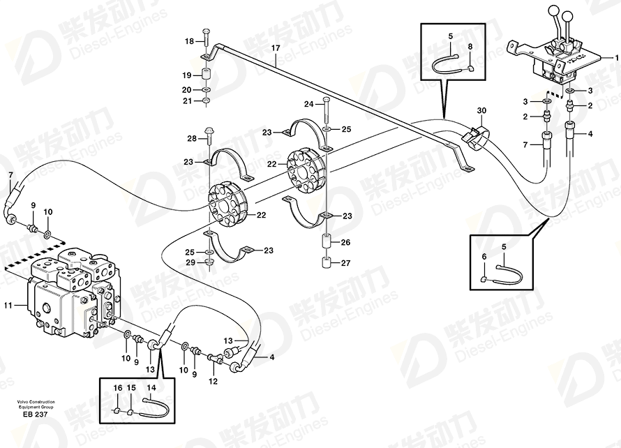 VOLVO Spacer sleeve 4973152 Drawing