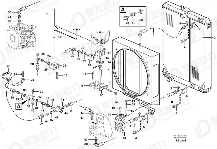 VOLVO Hose assembly 13933109 Drawing VOLVO Hose assembly 13933109 Drawing