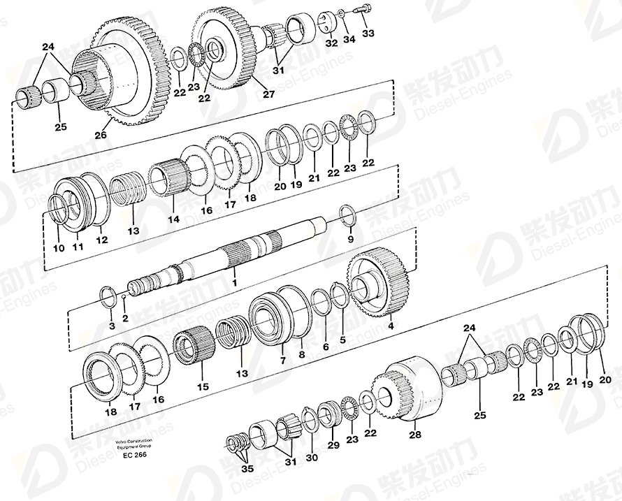 VOLVO Roller bearing 11997939 Drawing