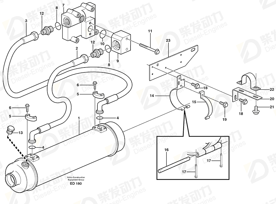 VOLVO Hose connection 11091234 Drawing