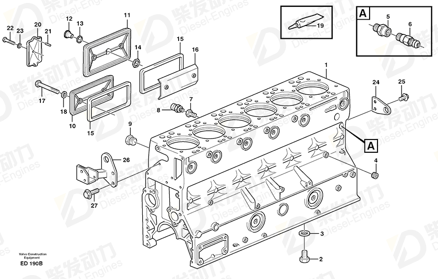 VOLVO Spring pin 13951973 Drawing VOLVO Spring pin 13951973 Drawing