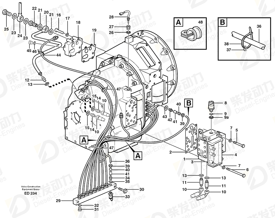 VOLVO Hollow screw 4871758 Drawing VOLVO Hollow screw 4871758 Drawing