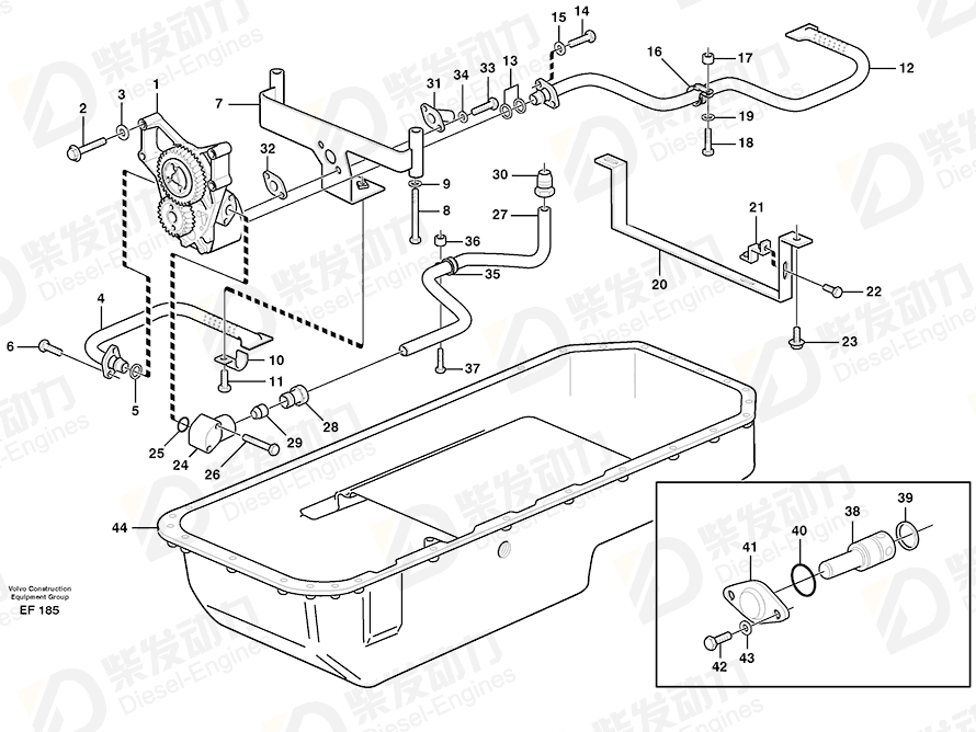 VOLVO Oil pressure pipe 865224 Drawing