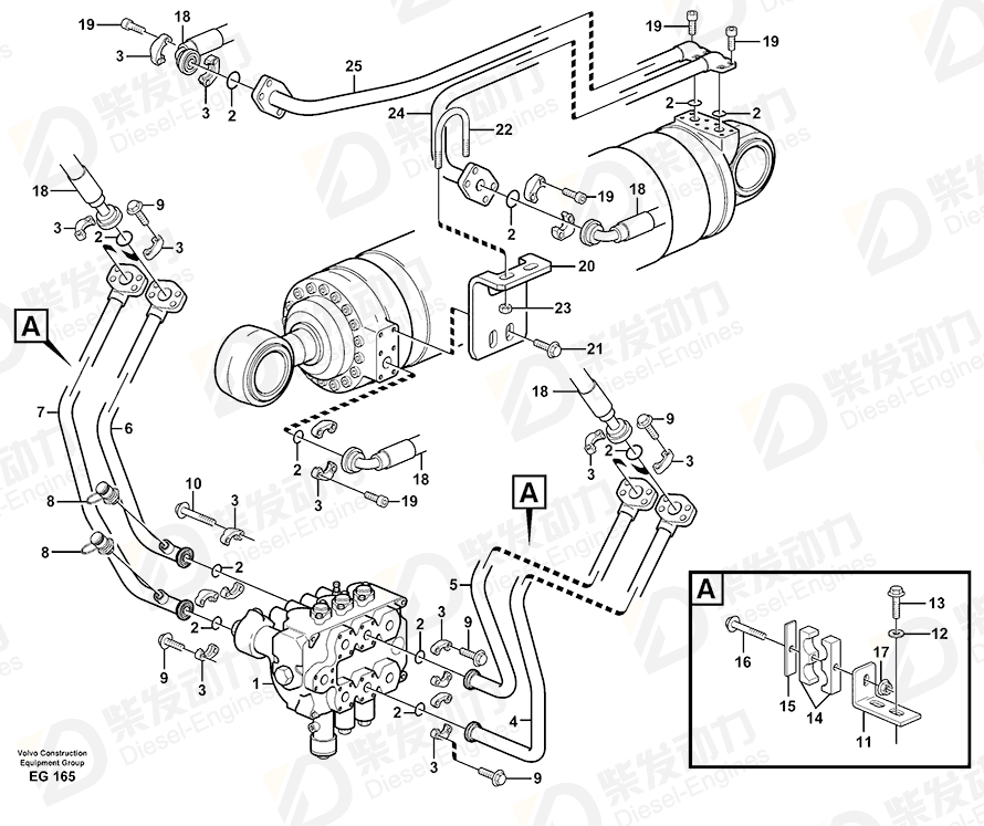 VOLVO Hose assembly 936147 Drawing