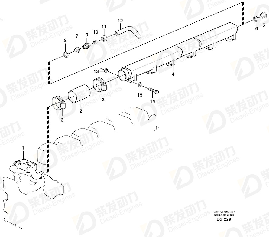 VOLVO Radiator hose 470464 Drawing VOLVO Radiator hose 470464 Drawing