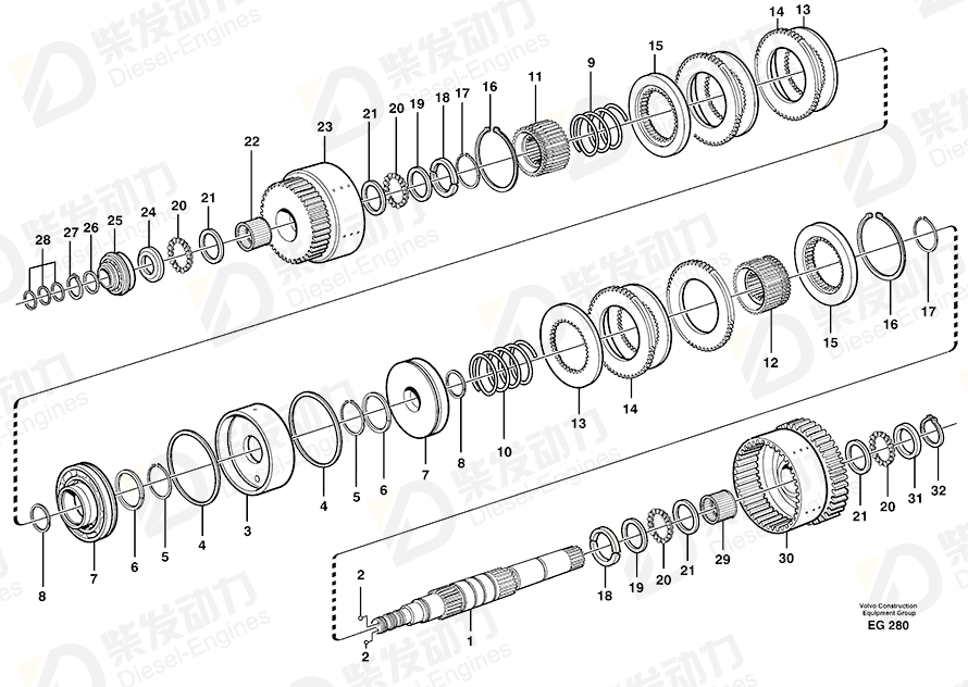 VOLVO Clutch hub 11037146 Drawing VOLVO Clutch hub 11037146 Drawing