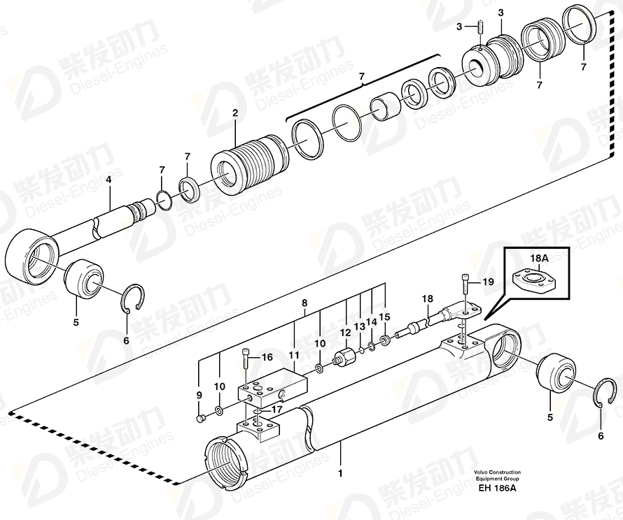 VOLVO Spherical plain bearing 184179 Drawing VOLVO Spherical plain bearing 184179 Drawing