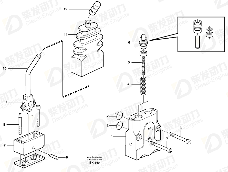 VOLVO Control plunger 11701184 Drawing