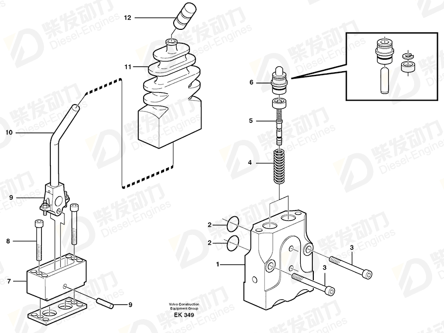 VOLVO Control plunger 11701184 Drawing VOLVO Control plunger 11701184 Drawing