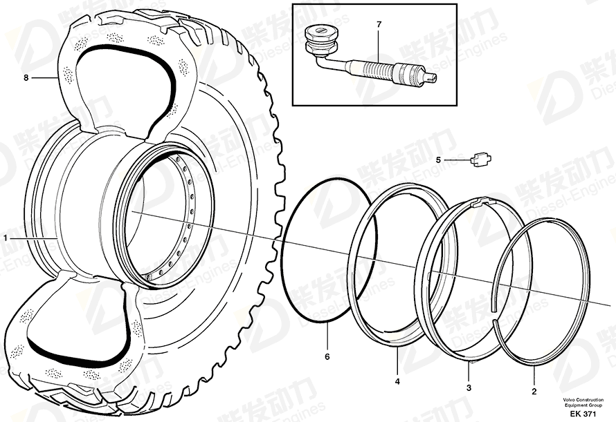 VOLVO Sealing ring 11045026 Drawing VOLVO Sealing ring 11045026 Drawing