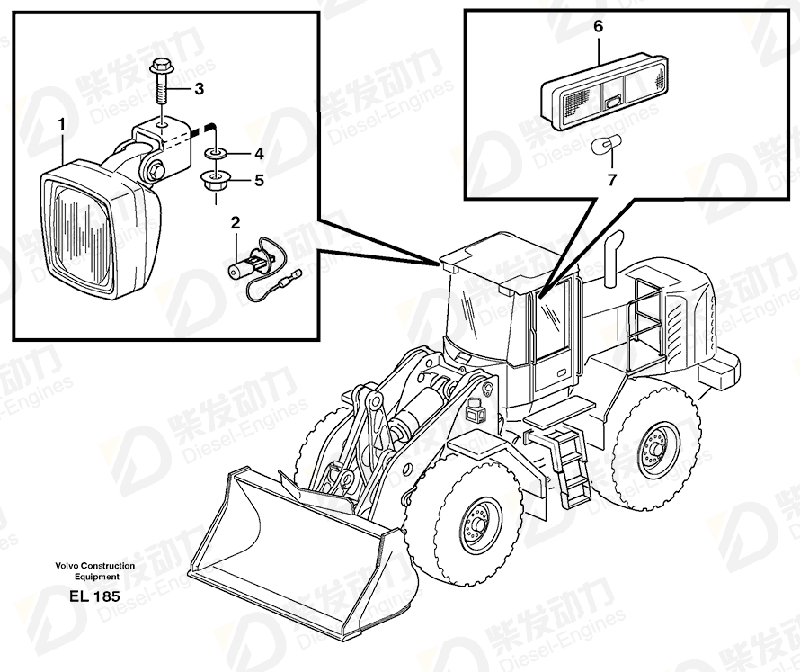 VOLVO Interior lamp 11039292 Drawing