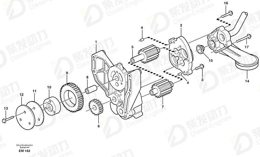 VOLVO Oil pump housing 8170263 Drawing VOLVO Oil pump housing 8170263 Drawing