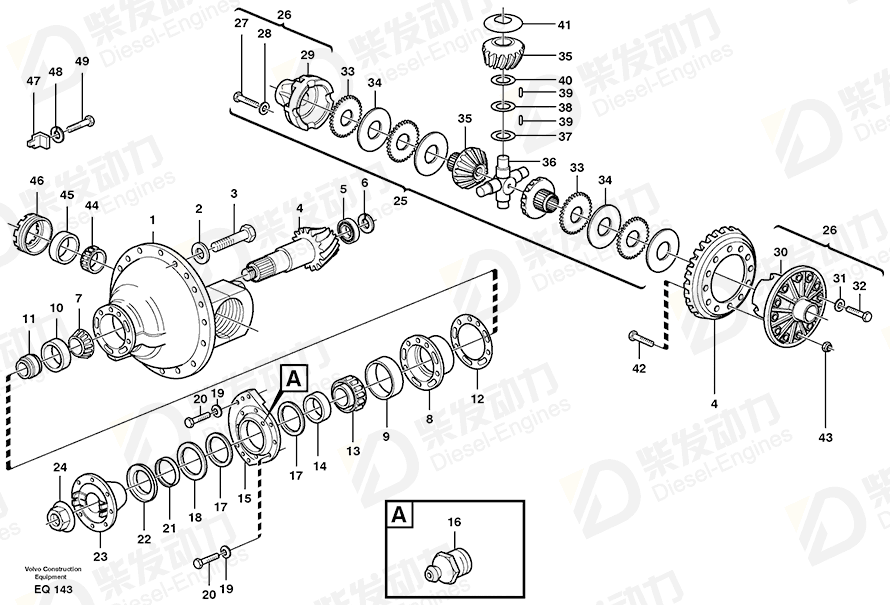 VOLVO Drive shaft 11708075 Drawing VOLVO Drive shaft 11708075 Drawing