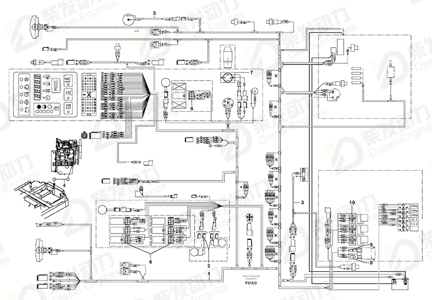 VOLVO Wire harness 5720405 Drawing VOLVO Wire harness 5720405 Drawing