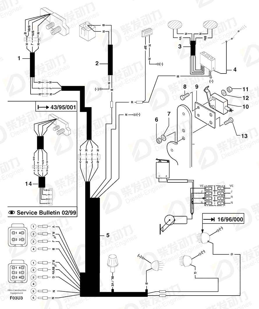 VOLVO Wire harness 7411900 Drawing VOLVO Wire harness 7411900 Drawing