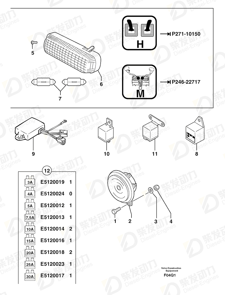 VOLVO Roof Lamp 5170014 Drawing