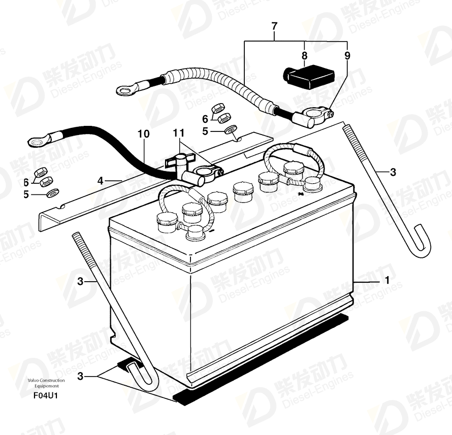 VOLVO Battery 5180016 Drawing