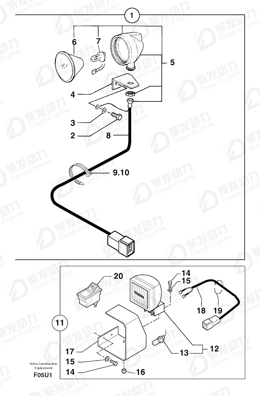 VOLVO Wire harness 5720518 Drawing