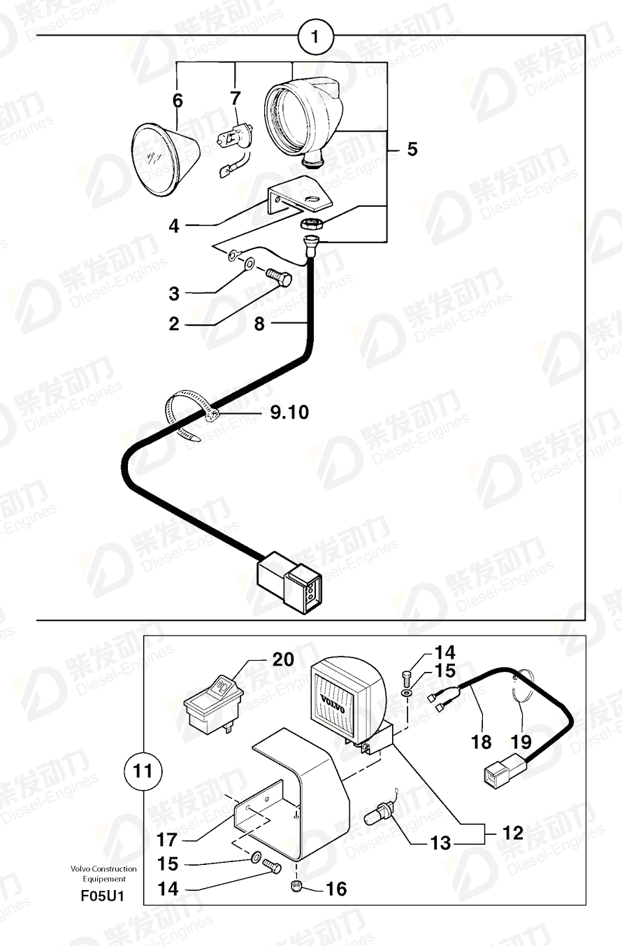 VOLVO Wire harness 5720518 Drawing VOLVO Wire harness 5720518 Drawing