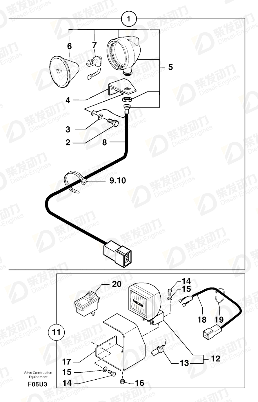 VOLVO Support 3560161 Drawing