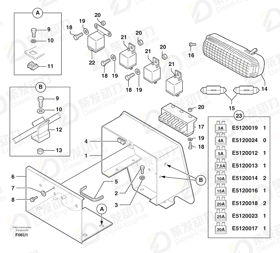 VOLVO Relay, pre - heater 5160194 Drawing