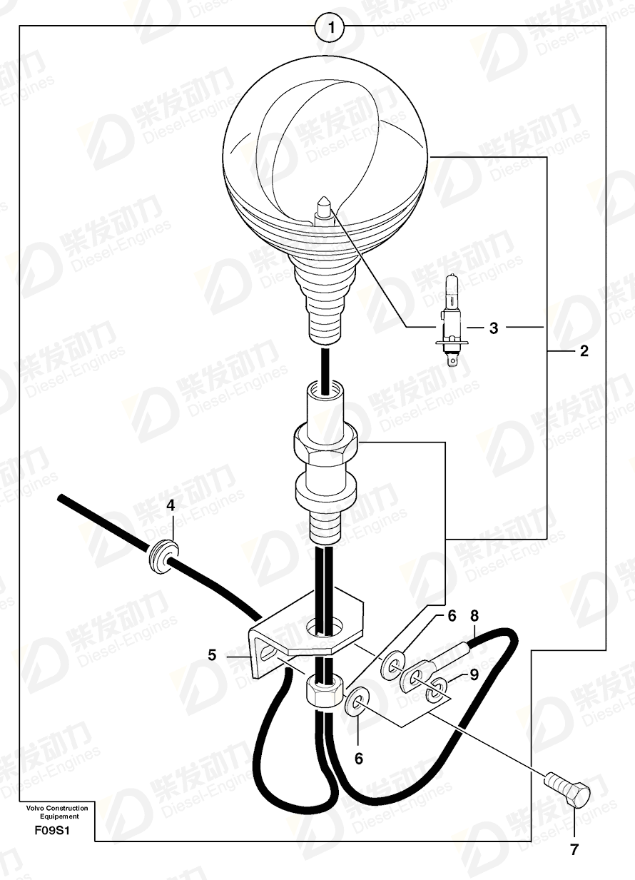 VOLVO Flashing light kit 6530086AC Drawing