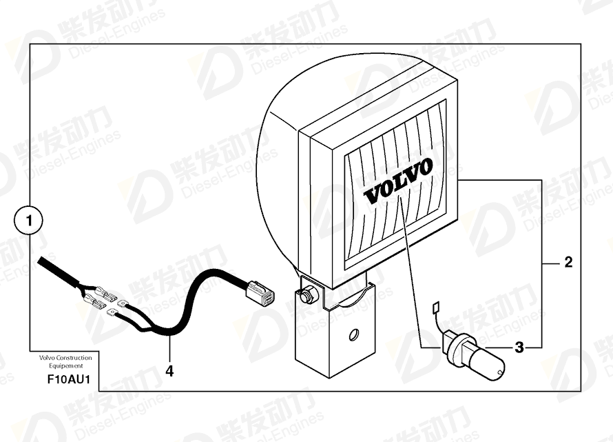 VOLVO Cable harness 11800254 Drawing VOLVO Cable harness 11800254 Drawing