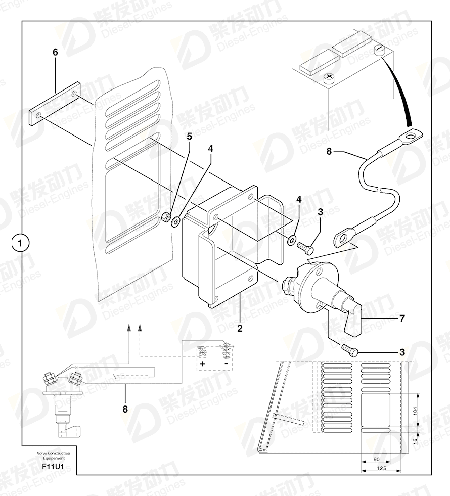 VOLVO Support 5030104 Drawing