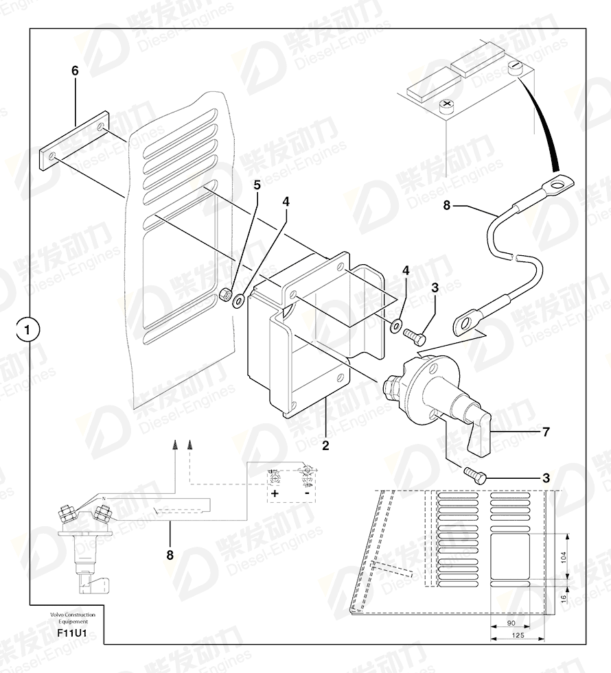 VOLVO Protecting plate 3280209 Drawing VOLVO Protecting plate 3280209 Drawing