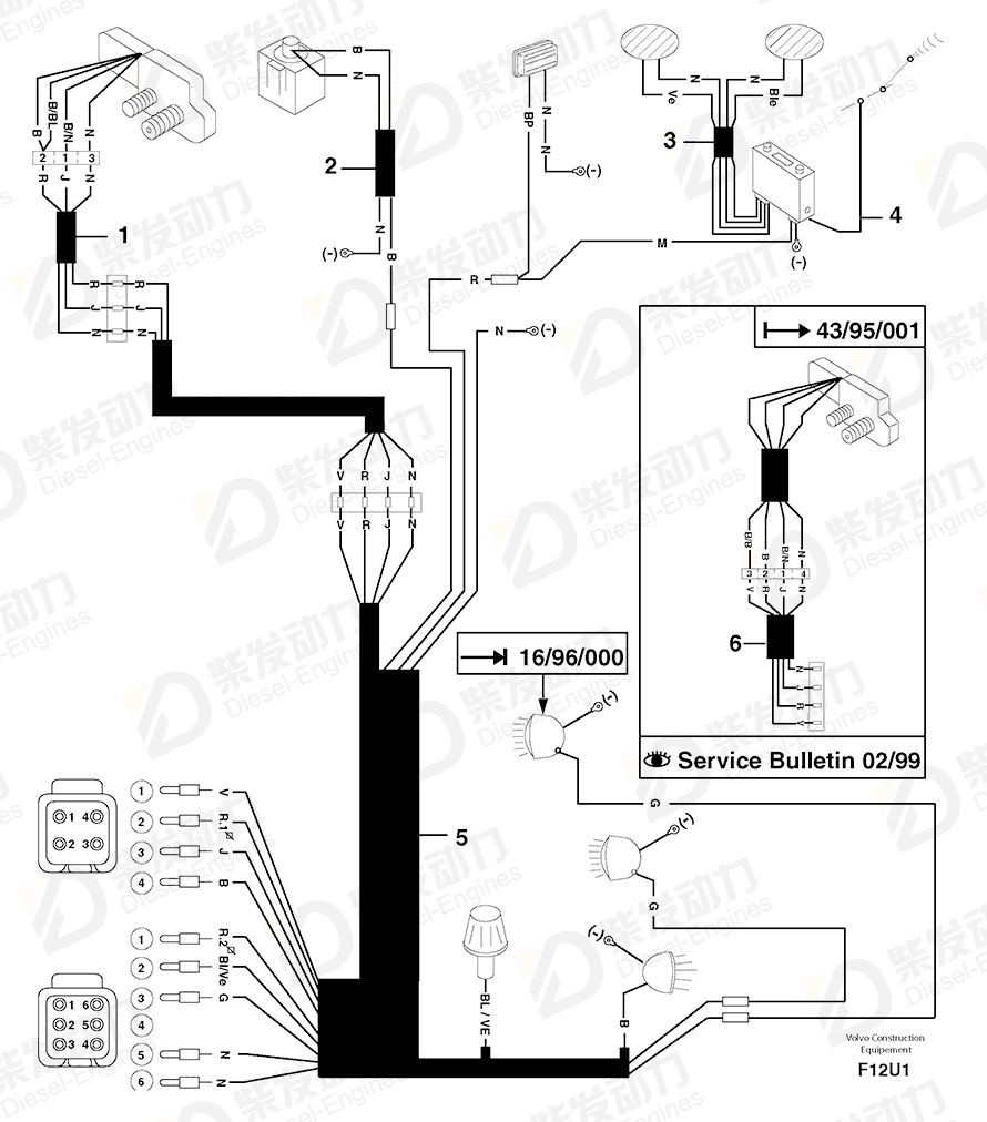 VOLVO Wire harness 7415645 Drawing VOLVO Wire harness 7415645 Drawing