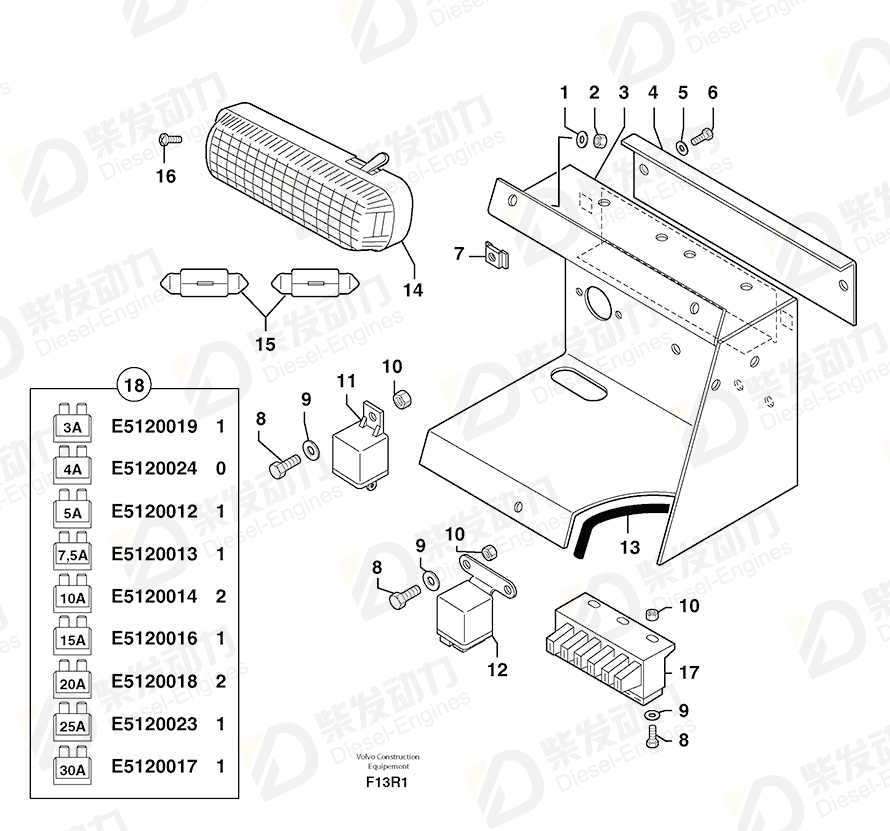 VOLVO Fuse box 5080088 Drawing