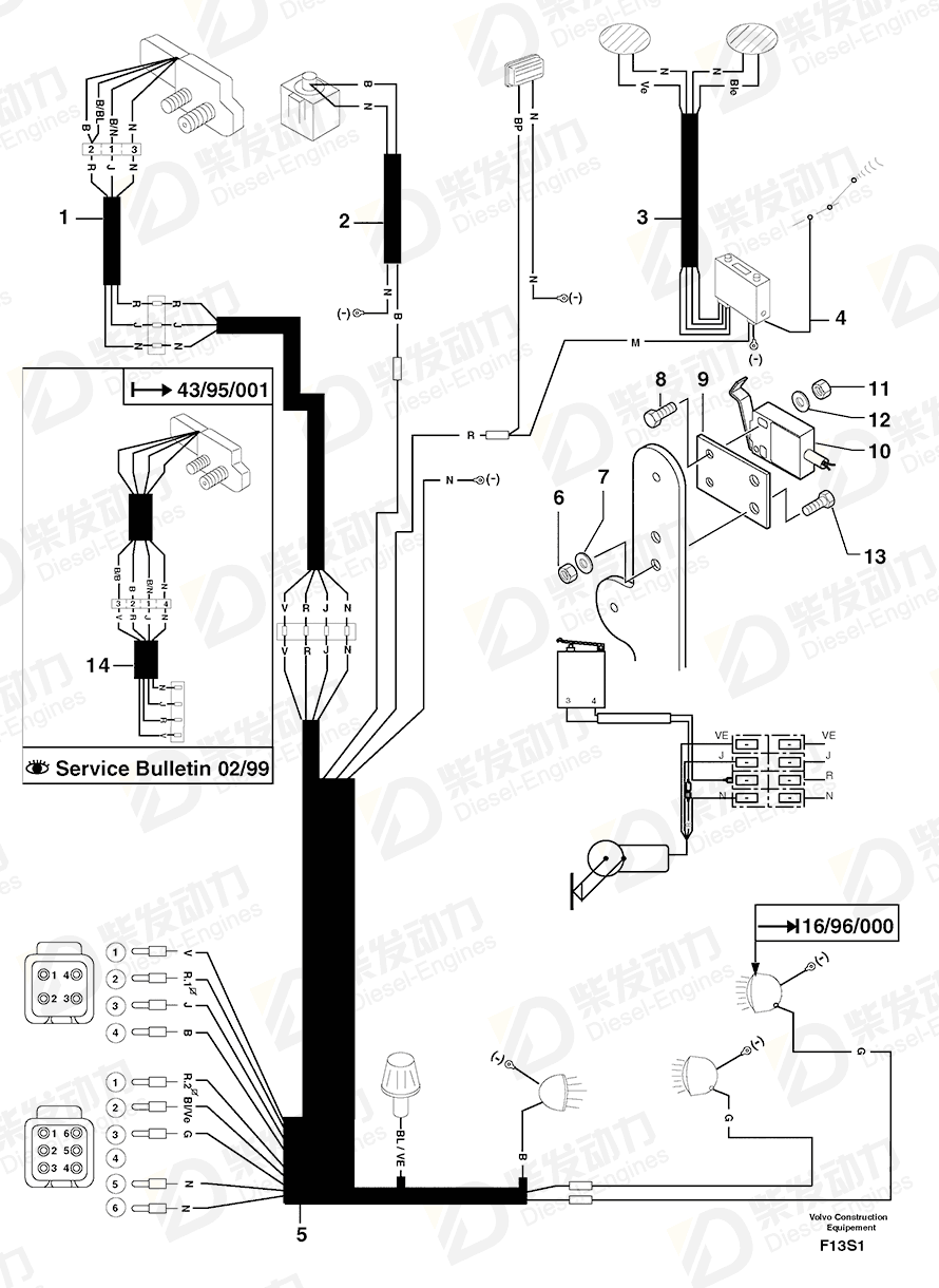 VOLVO Wire harness 7417423 Drawing VOLVO Wire harness 7417423 Drawing