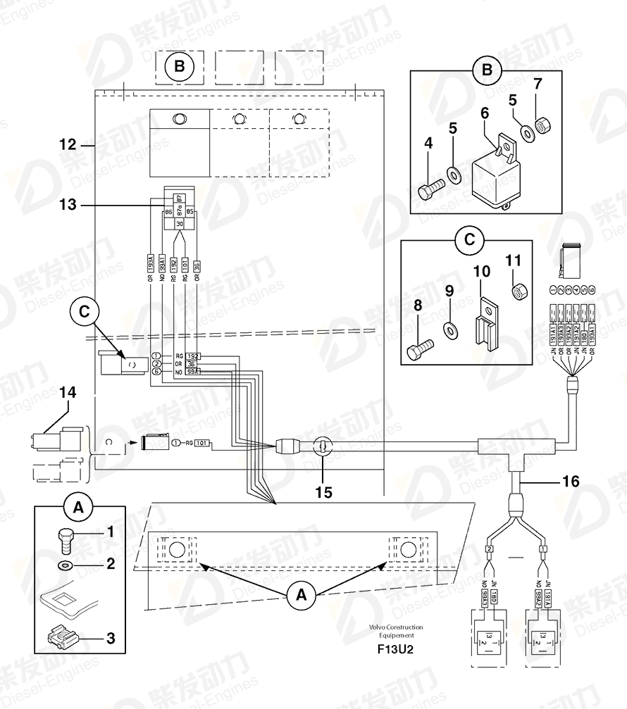 VOLVO Support 11806302 Drawing