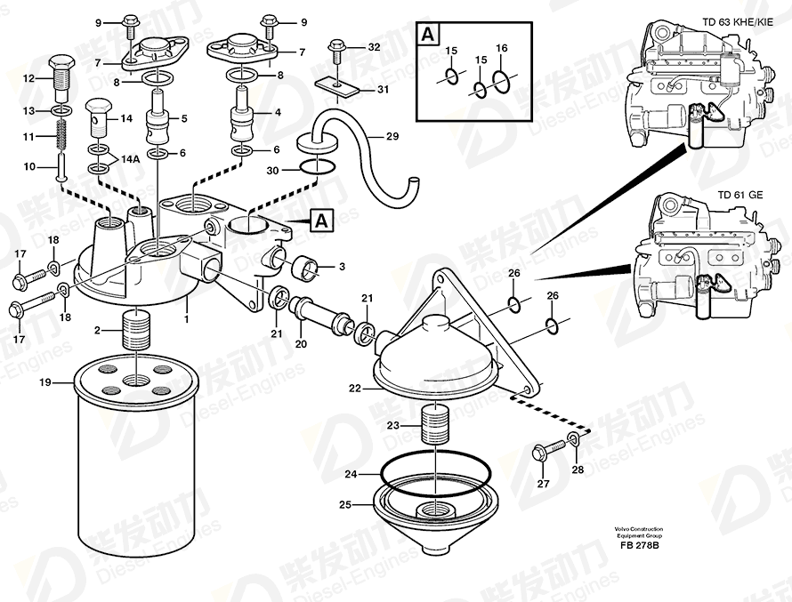 VOLVO Oil filter 21707134 Drawing