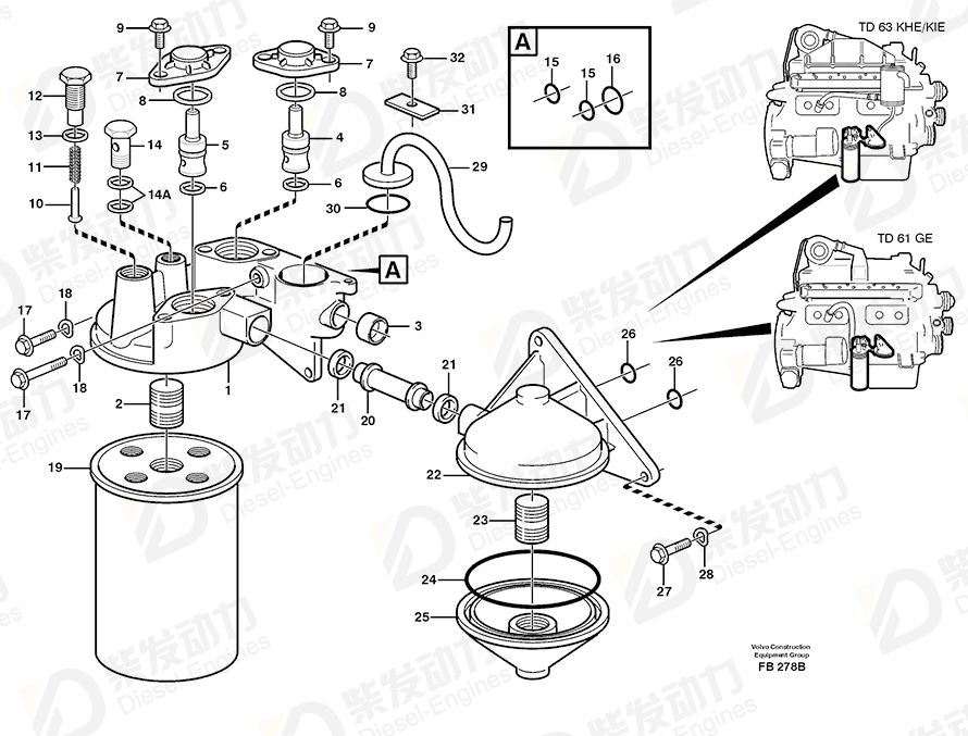 VOLVO Oil filter 21707134 Drawing VOLVO Oil filter 21707134 Drawing