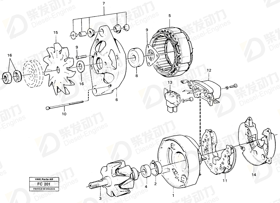 VOLVO Protecting casing 847712 Drawing