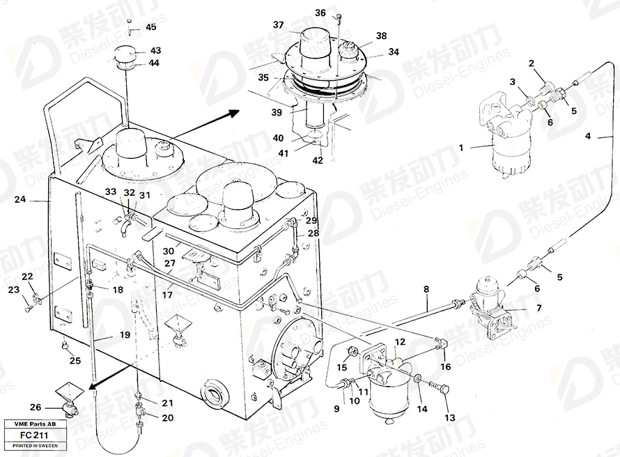 VOLVO Banjo nipple 13945417 Drawing