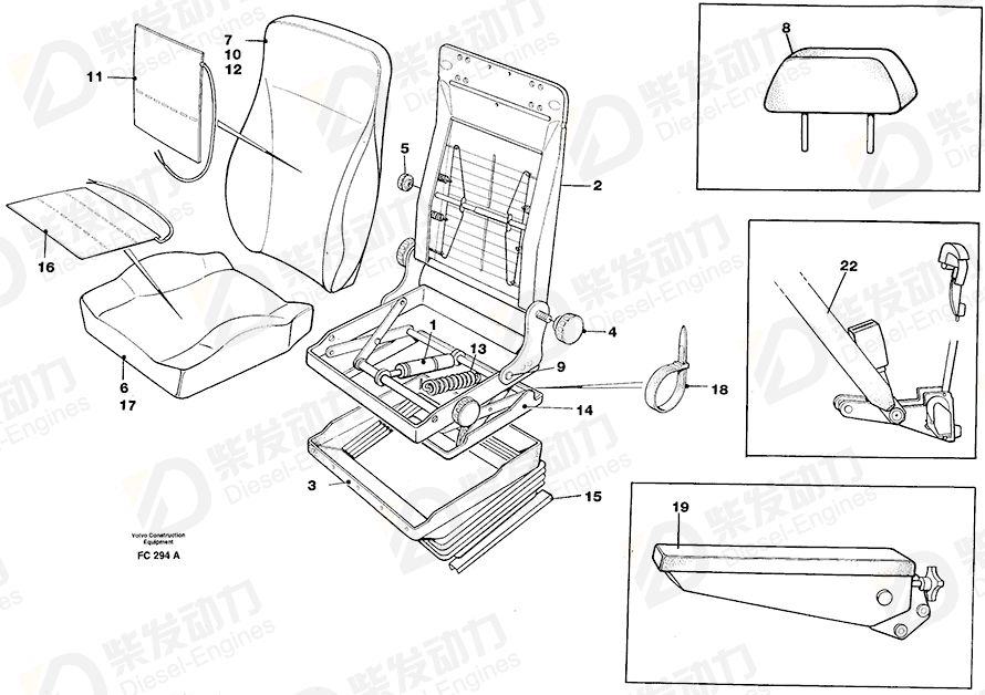 VOLVO Arm rest 11990988 Drawing