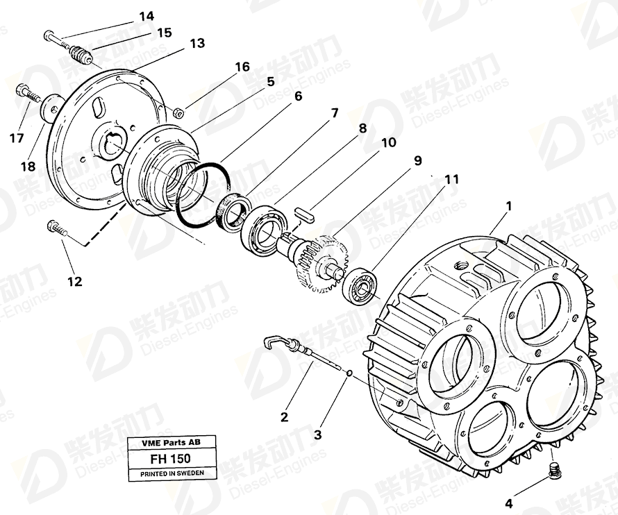 VOLVO Roller bearing 11036843 Drawing VOLVO Roller bearing 11036843 Drawing