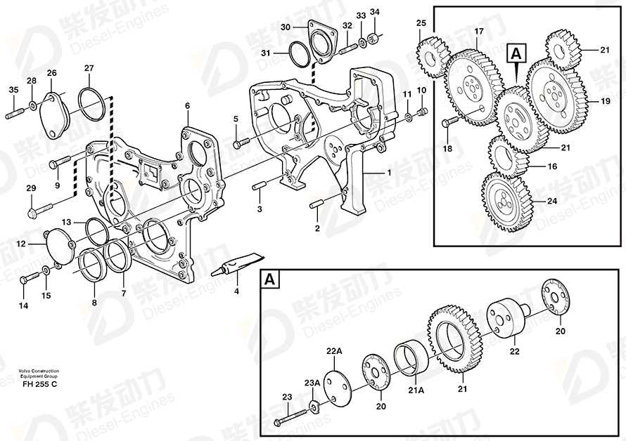 VOLVO Stub axle 422766 Drawing