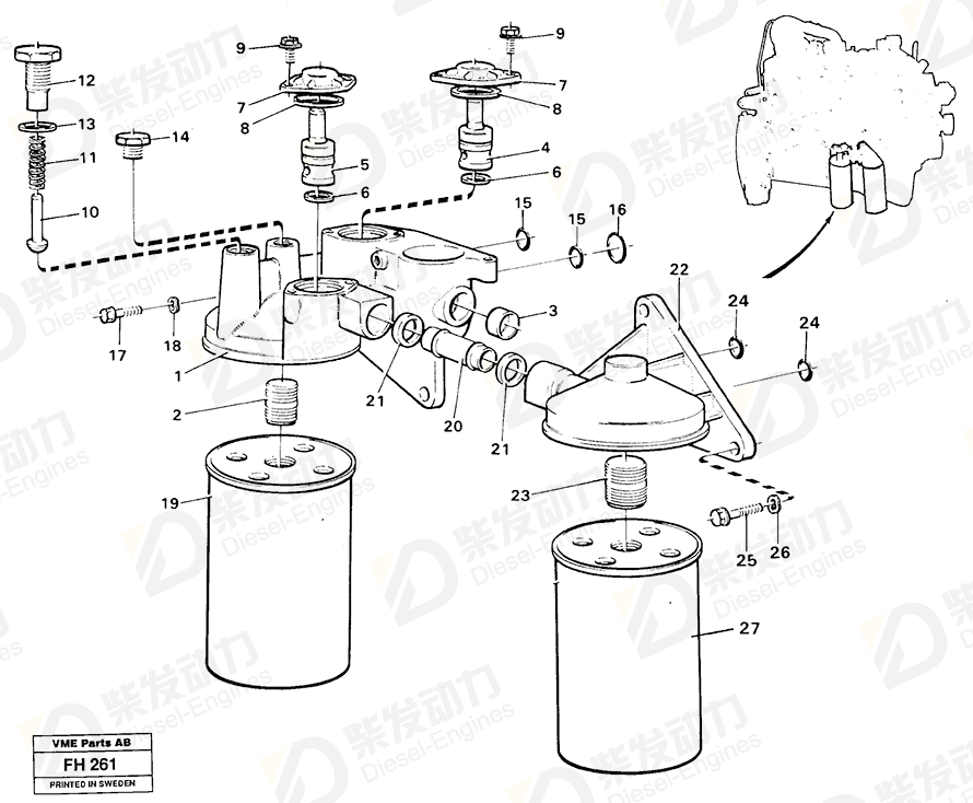 VOLVO Piston cooling valve 471646 Drawing VOLVO Piston cooling valve 471646 Drawing