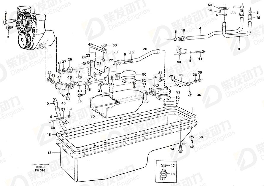 VOLVO Oil pressure pipe 477947 Drawing