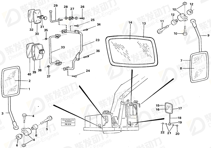 VOLVO Mirror glass 352507 Drawing VOLVO Mirror glass 352507 Drawing