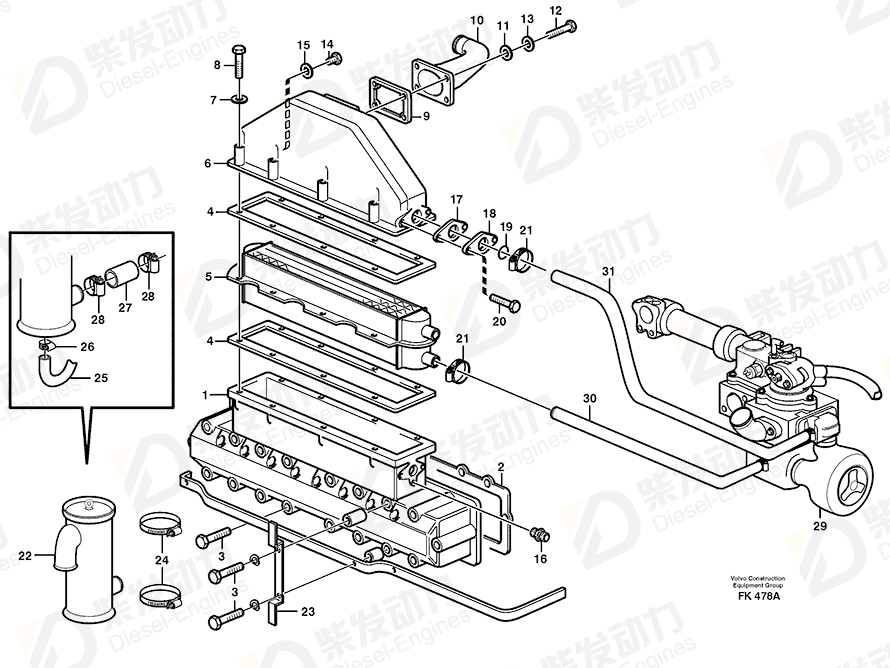 VOLVO Nipple 13954378 Drawing