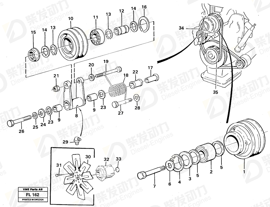 VOLVO Ball bearing 11000235 Drawing VOLVO Ball bearing 11000235 Drawing