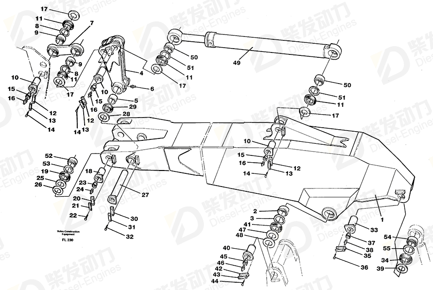 VOLVO Link bearing 14310098 Drawing VOLVO Link bearing 14310098 Drawing